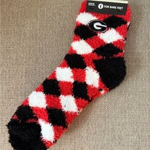 For Bare Feet UGA fuzzy socks Georgia Bulldogs